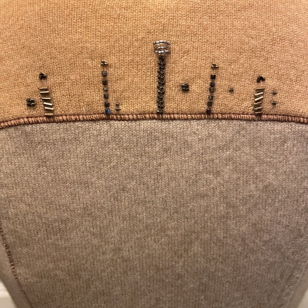 Burning Torch Beige Patchwork Cashmere Sweater Ja… - image 7